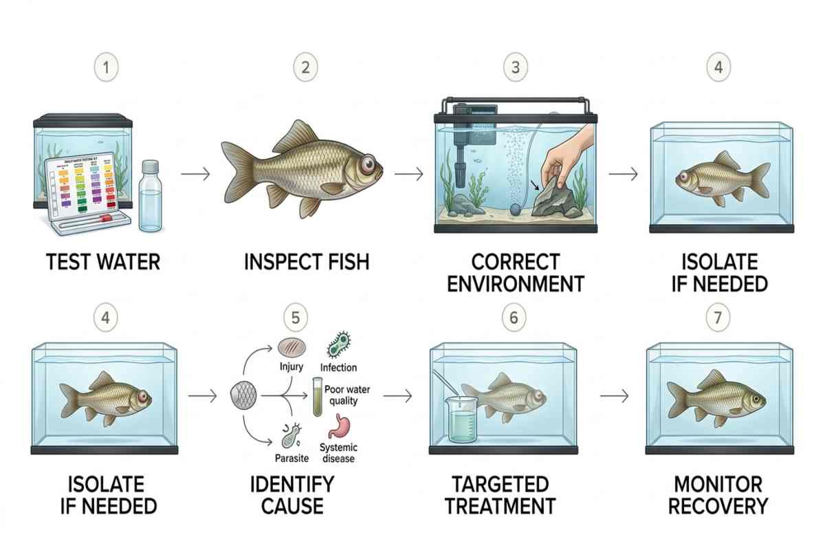 Steps for treating fish popeye