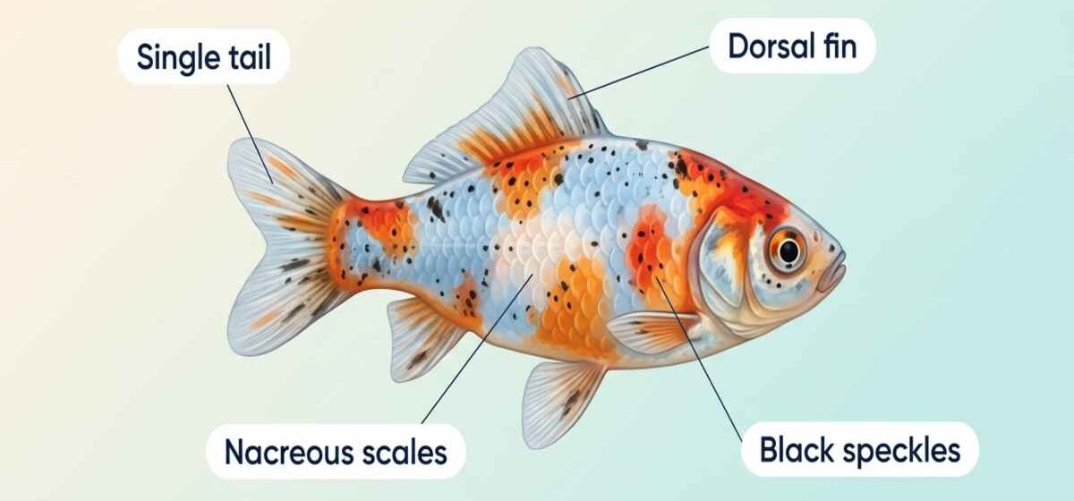 Labeled anatomy of a London Shubunkin goldfish